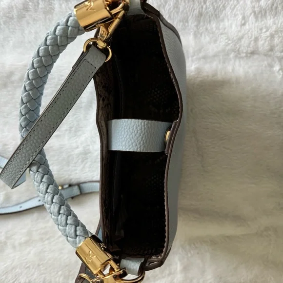 Anne Klein Sky Blue Shoulder Bag with Gold Accents - Picture 6 of 7